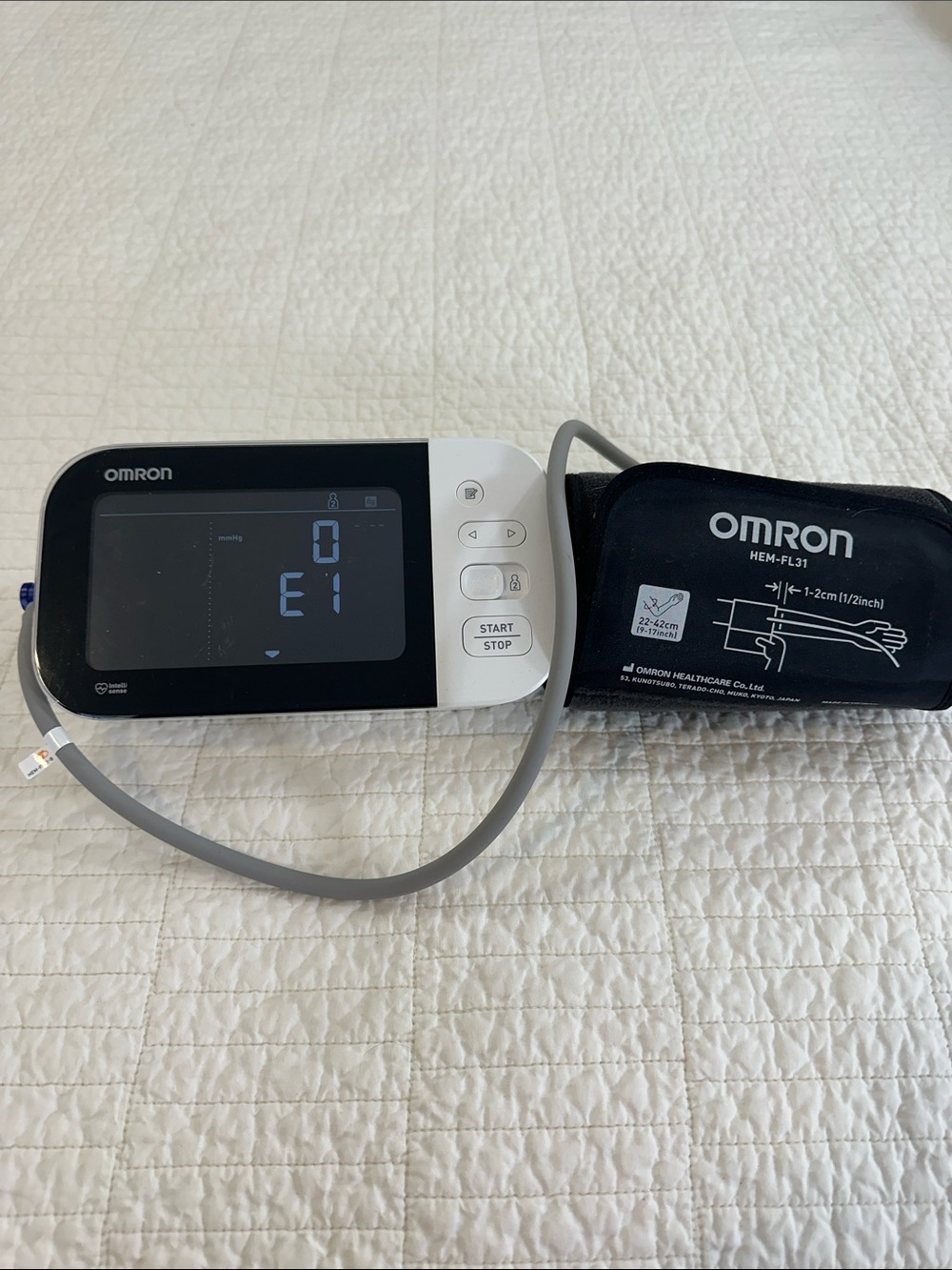 OMRON Black and White Upper-Arm Blood Pressure Monitor with Cuff